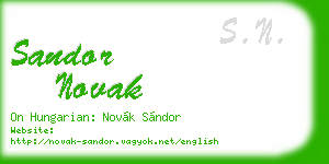sandor novak business card