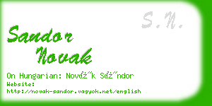 sandor novak business card